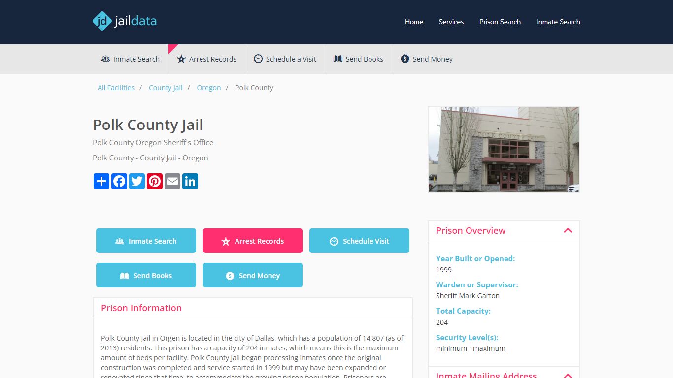 Polk County Jail Inmate Search and Prisoner Info - Dallas, OR